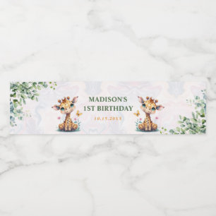 Safari Jungle Animals Birthday Water Bottle Label