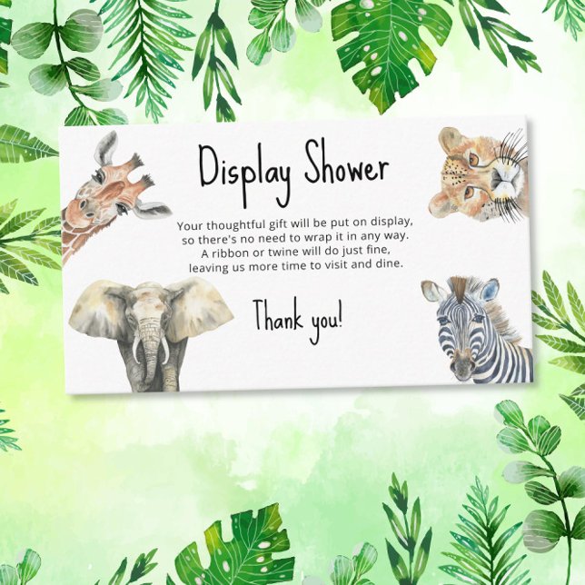 Safari jungle animals - display shower enclosure card (Creator Uploaded)