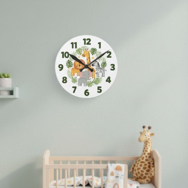 Safari Jungle Animals Kids Wall Clock (Creator Uploaded)