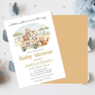 Safari Jungle Animals wild one boy Baby Shower  Invitation