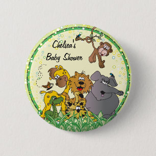 Safari Jungle Baby Animals   Baby Shower 6 Cm Round Badge