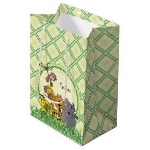 Safari Jungle Baby Animals Baby Shower Medium Gift Bag