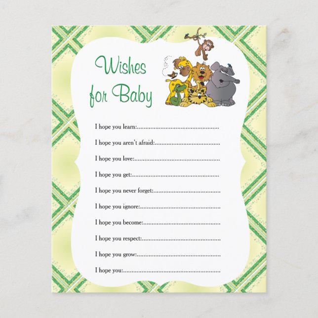 Safari Jungle Baby Animals -Wishes Flyer (Front)