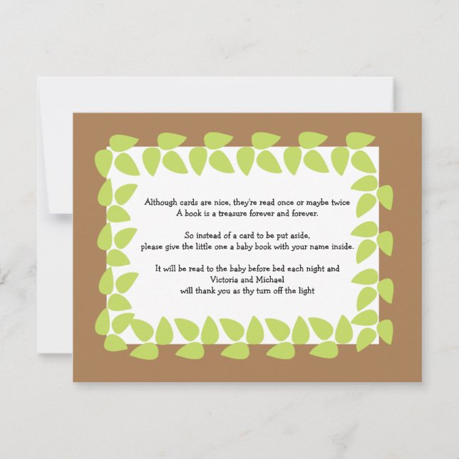 Safari Jungle Baby Baby Shower POEM 2 Invitation (Front)