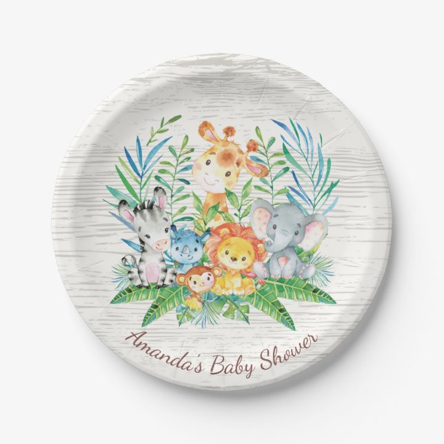 Safari Jungle Baby Shower 7" Plate (Front)