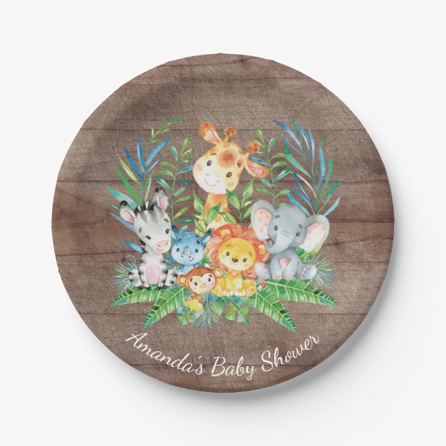 Safari Jungle Baby Shower 7" Plate (Front)