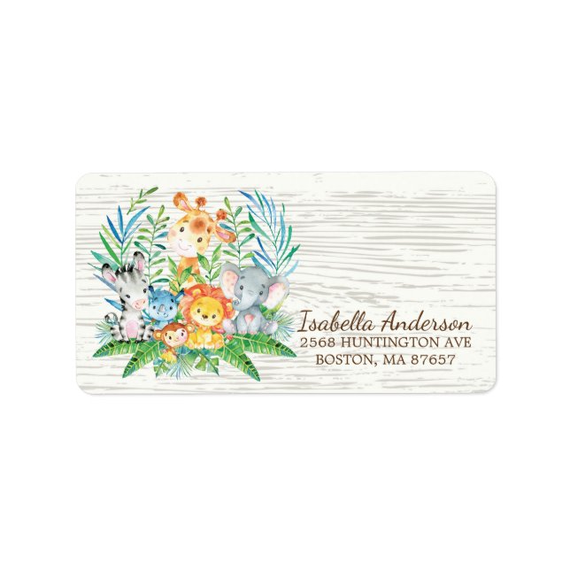 Safari Jungle Baby Shower Address Label (Front)