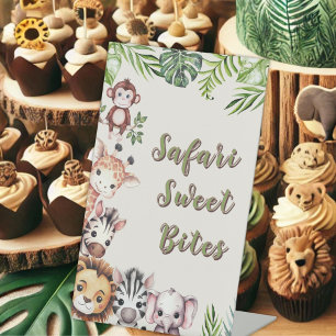 Safari Jungle Baby Shower Dessert Table  Pedestal Sign