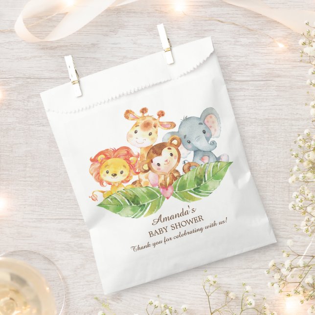 Safari Jungle Baby Shower Favour Bags (Clipped)