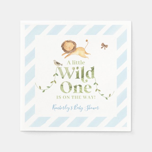 Safari Jungle Baby Shower for Baby Girl or Boy Nap Napkin (Front)