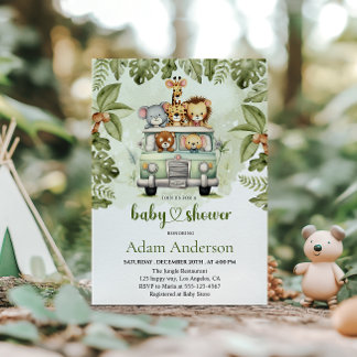 Safari Jungle Baby Shower Invitation 