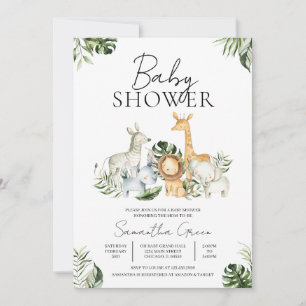 Safari Jungle Baby Shower Invitation