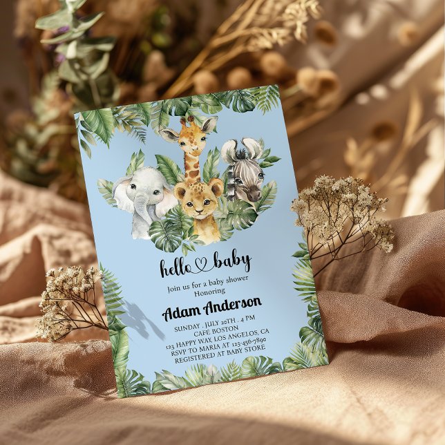 Safari Jungle Baby Shower Invitation – Cute Animal (Creator Uploaded)