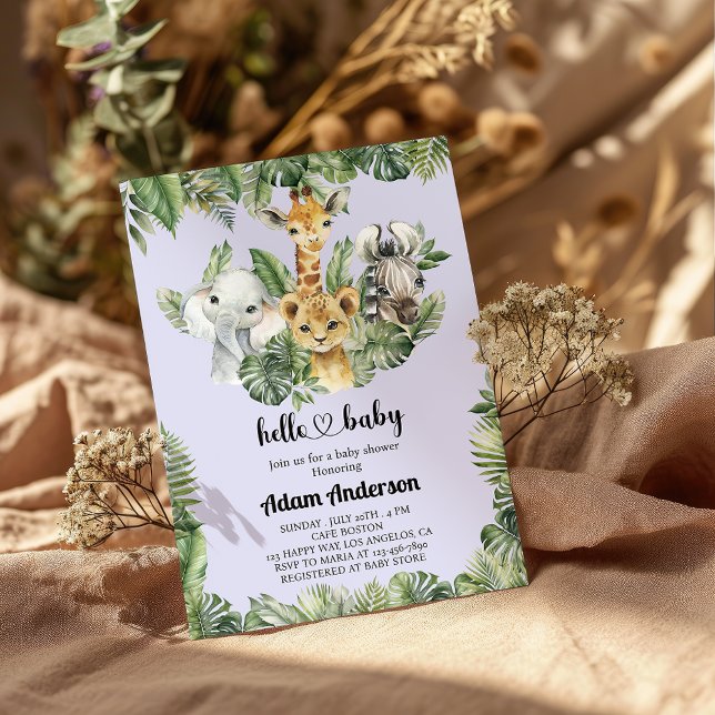 Safari Jungle Baby Shower Invitation – Cute Animal (Creator Uploaded)