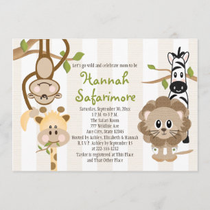 Safari Jungle Baby Shower Invitations