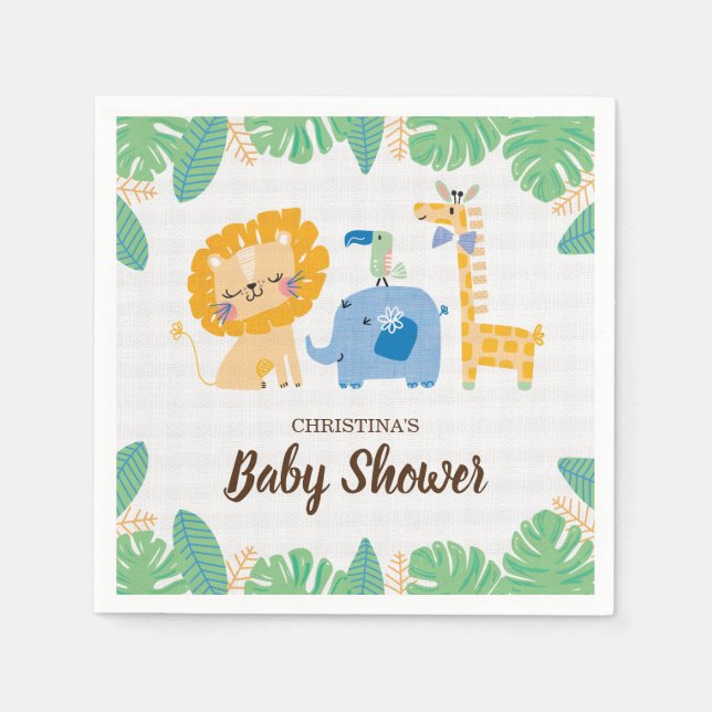 Safari Jungle Baby Shower Napkin (Front)