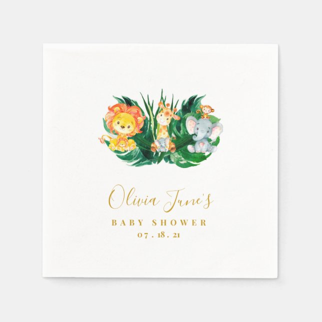 Safari Jungle Baby Shower Napkin (Front)