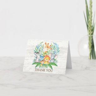 Safari Jungle Baby Shower Thank You Note Card