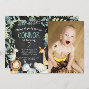 Safari Jungle Birthday Invitation with Photo