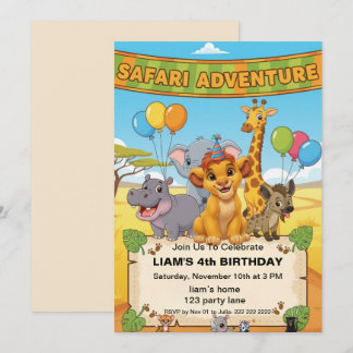 Safari Jungle Birthday Invite | safari birthday