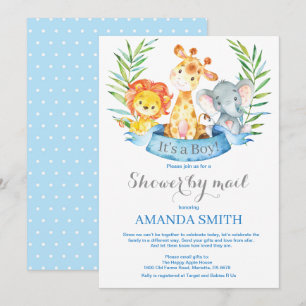 Safari Jungle Boy Baby Shower by Mail Invitation