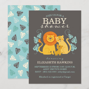 Safari jungle Boy Baby Shower Invitation