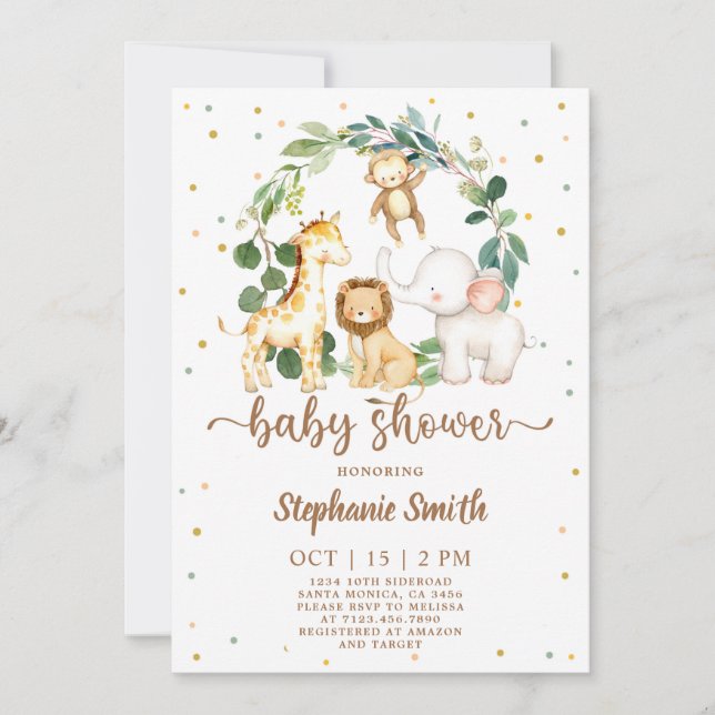 Safari Jungle Boy Baby Shower Invitation (Front)