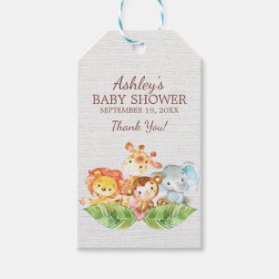 Safari Jungle Boys Baby Shower Favour Gift Tag