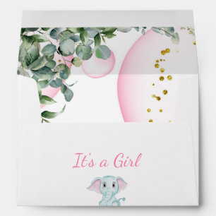 Safari Jungle Elephant Eucalyptus Baby Shower Envelope