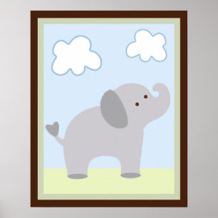 Safari Jungle Elephant Wall Art Poster/Print