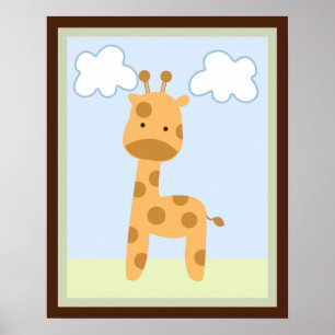 Safari Jungle Giraffe Wall Art Poster/Print