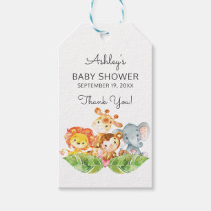 Safari Jungle Girls Baby Shower Favour Gift Tag