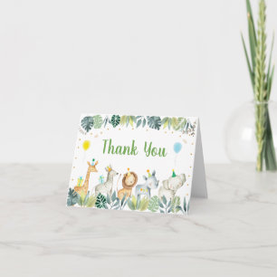 Safari Jungle Party Animal Birthday Thank You Card