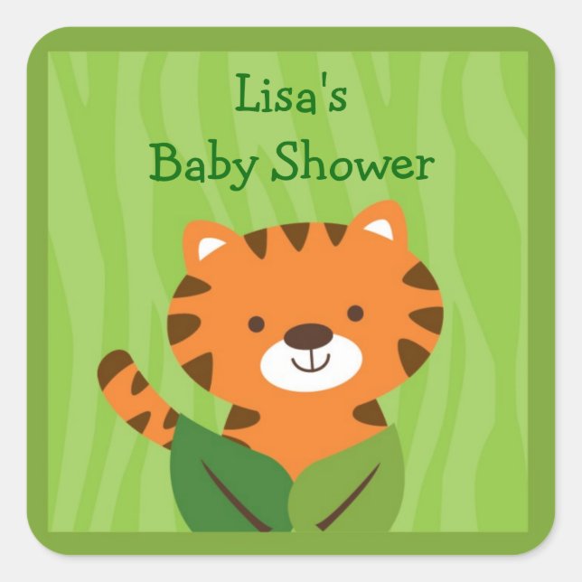 Safari Jungle Tiger Stickers Labels (Front)
