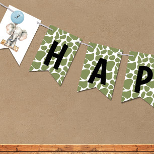 Safari Jungle Zoo Animals Elephant Balloon Bunting