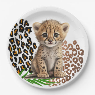 Safari Leopard Birthday Wild One Two Wild Party Paper Plate