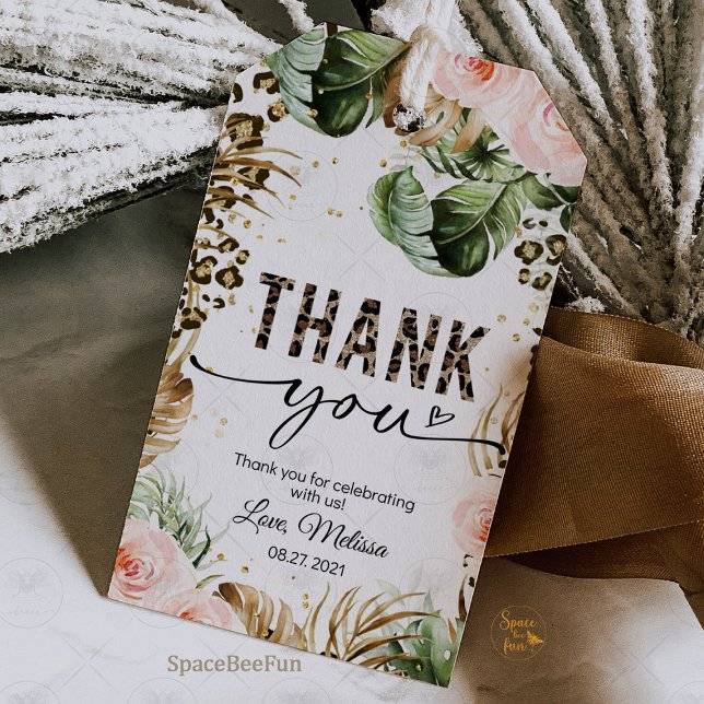 Safari Leopard print gift tag gift Enclosures (safari leopard favor tags, jungle theme favor tags, leopard print birthday tags, animal print favor )