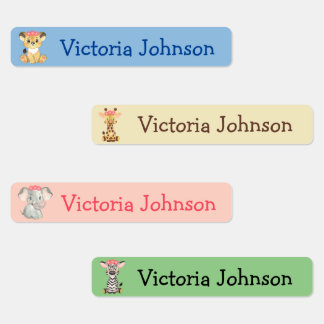 Safari Lion Giraffe Elephant Zebra Girl Name  Kids