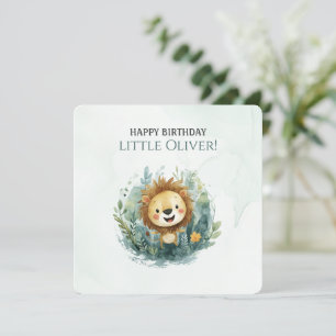 Safari Lion Jungle Birthday Card for Boy