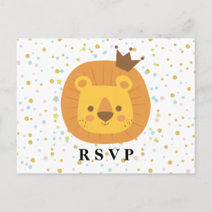 safari lion  jungle lion, animal illustration invitation postcard