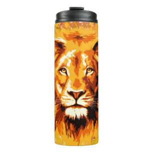 Safari Lion Travel Mug   Colourful Lion Tumbler