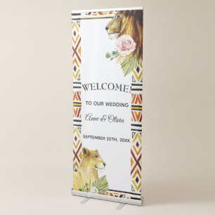 Safari Lions Vertical Retractable Banner