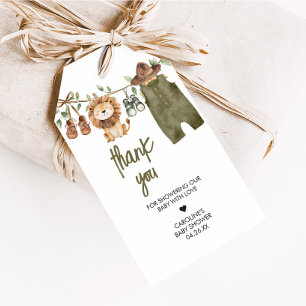Safari Little Wild One Baby Clothes Favour Tags