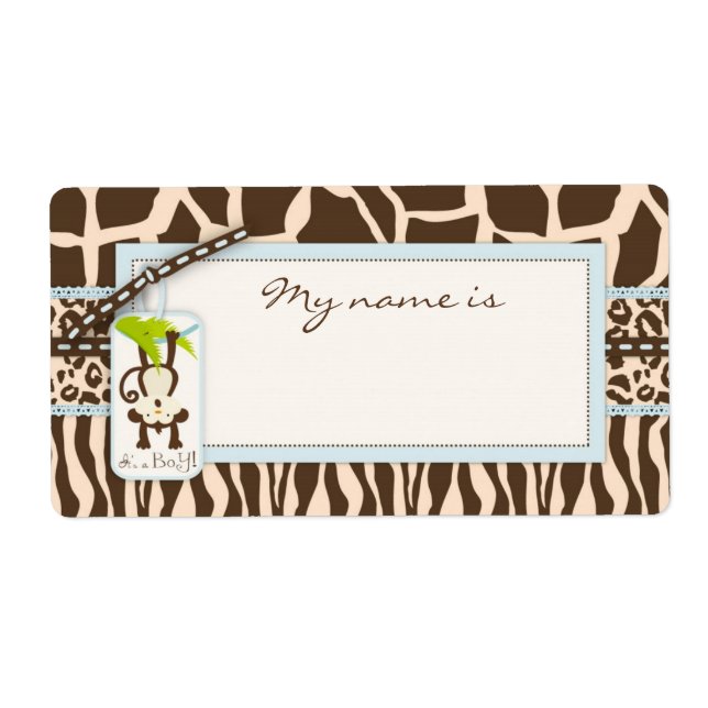 Safari Monkey Animal Print Baby Shower (Front)