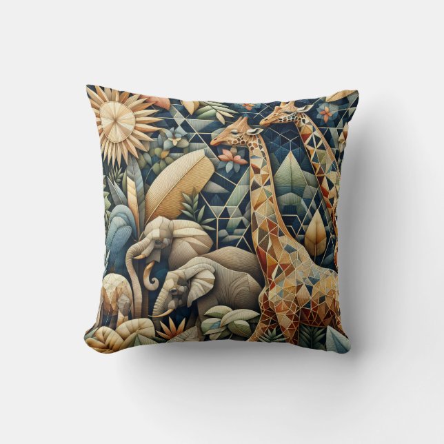 Safari Mosaic Art Cushion (Front)