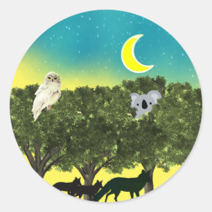 Safari Night Classic Round Sticker