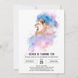 Safari Online Lion Birthday Invitation