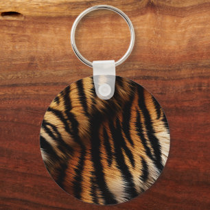 Safari Orange Black Tiger Key Ring