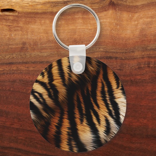 Safari Orange Black Tiger Key Ring (Front)