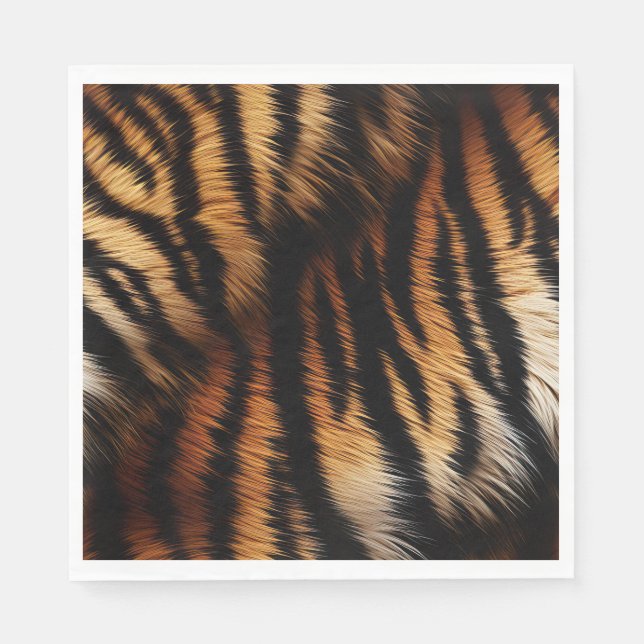 Safari Orange Black Tiger Napkin (Front)